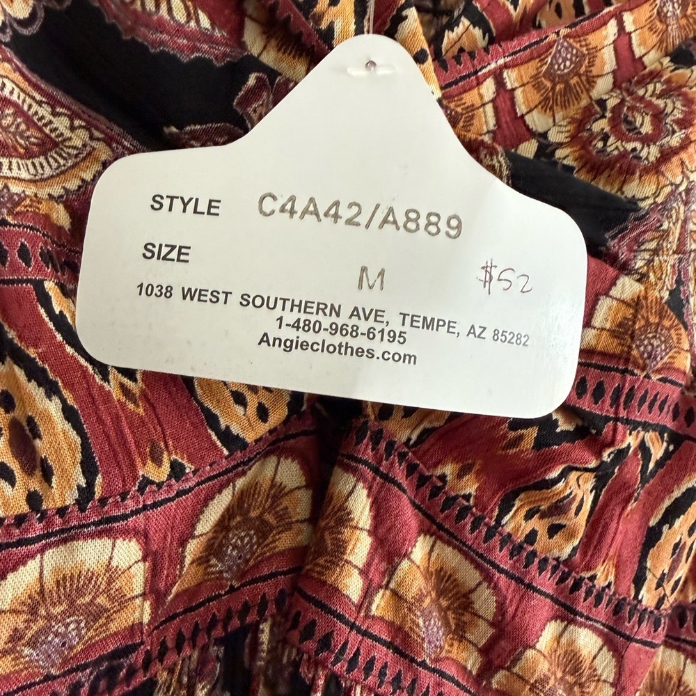Angie V-neck Twist Front 3/4 Sleeve Boho Maxi Dress With Slit NWT - Picture 12 of 16
